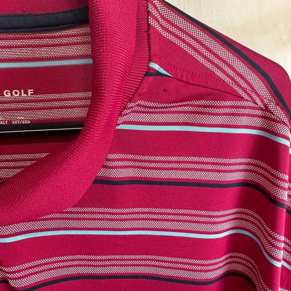 Reebok Golf Polo Shirt Men’s 3XL Tall Red Stripes Short Sleeve‎ Casual - Picture 4 of 9